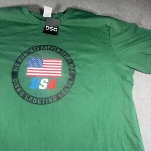 NWT DSG Dicks Sporting Goods USA Men’s XXL Green “big moments happen” T-Shirt